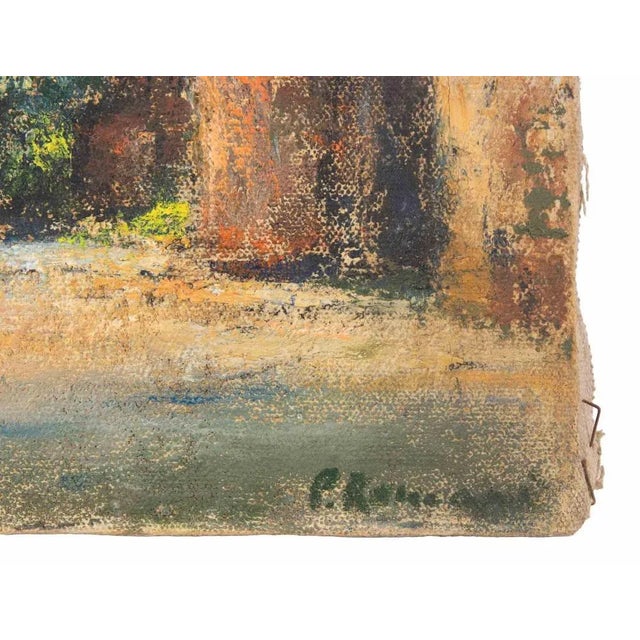 Contemporary Pino Romanò, View of Piazzale Ostiense, Rome, Oil Painting, 1990s For Sale - Image 3 of 5