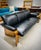 1990s 1990s Ekornes Authentic Black Leather Norwegian "Pegasus" Couch With Walnut Frame/Legs For Sale - Image 5 of 7
