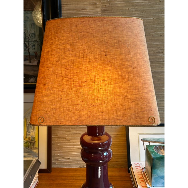 Orange Lampshade With Yellow Trim For Sale - Image 4 of 6