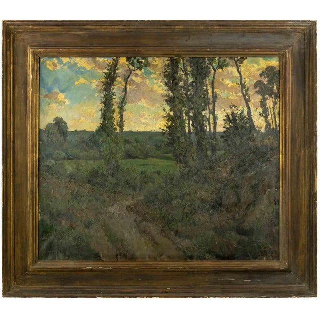 1920s Gigi Comolli, Lombard Landscape, Oil Painting, 1928 For Sale - Image 5 of 5