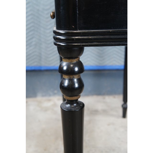 Black Hitchcock Style Black Lacquered Harvest Stenciled Secretary Writing Desk For Sale - Image 8 of 14