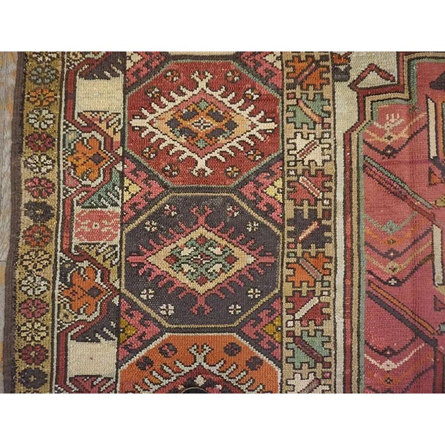 Textile 1920s Antique Medallion Tribal Jerusalem Carpet Israeli Bezalel Marbediah Rugs For Sale - Image 7 of 9