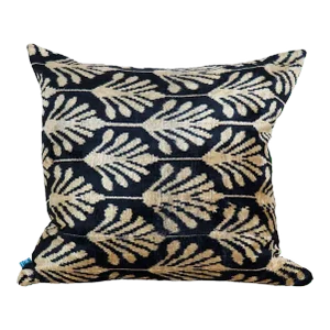 Black & Gold Ikat Velvet Pillow