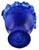 Mid-Century Modern Vintage Cobalt Blue Art Glass Handkerchief Vase Ruffled Edge Hand Blown 10" For Sale - Image 3 of 6