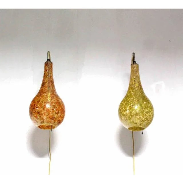 Mid-Century Modern Mid-Century Modern Pear Shaped Sconces- a Pair For Sale - Image 3 of 10
