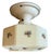 Art Deco 1910s Custard Geometric Glass Ceiling Flushmounts With Flower Motifs - a Pair For Sale - Image 3 of 8