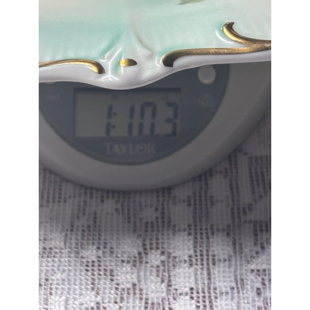 1950s Vintage Hand-Painted Bavaria Floral Plate with Gold Trim For Sale - Image 10 of 11