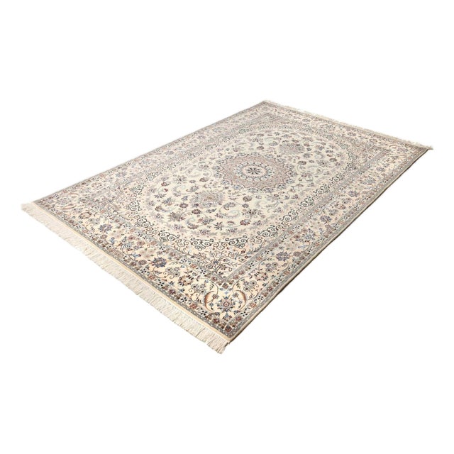 Hand-Knotted Cotton Nain Rug For Sale