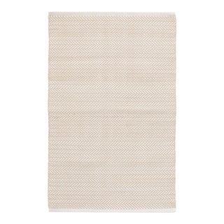 Dash & Albert by Annie Selke Herringbone Linen/White Indoor/Outdoor Rug, 9' 6" x 13' 6" For Sale