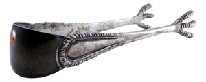 Silver Ice Tongs with Claw-Shaped Tongs