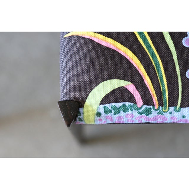 Gio Ponti 1950s Gio Ponti Super Leggera Chairs New Josef Frank Hawaii Fabric, Attributed For Sale - Image 4 of 16