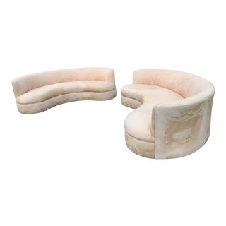 Vladimir Kagan Style Kidney Sofas - a Pair For Sale