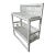 Vintage Coastal White Wicker Double Wall Shelf Towel Bar For Sale
