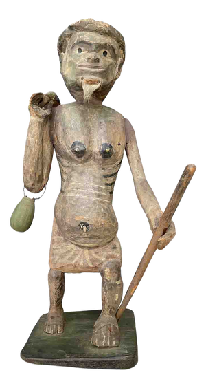 Sculpture of a Burmese Shaman, Late 1800s, Wood