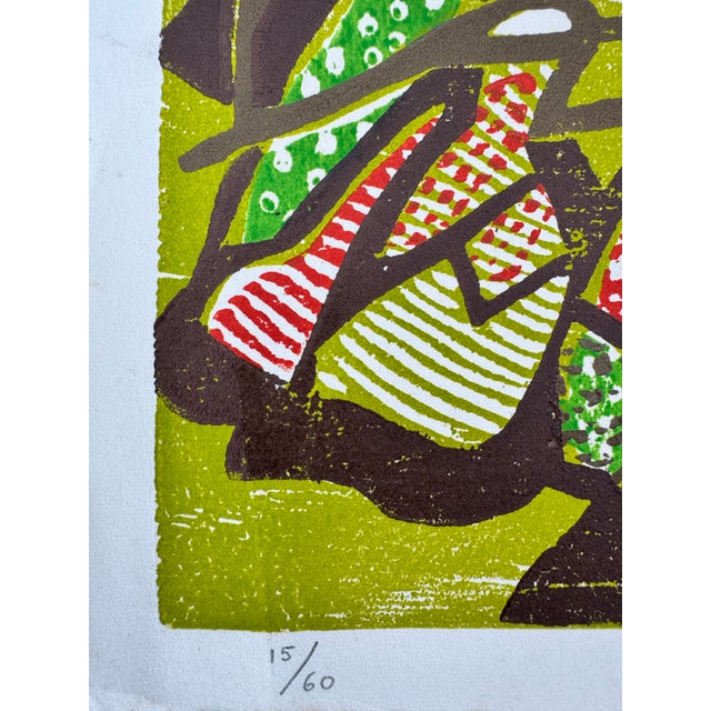 “Bahia Em Festa” Color Woodblock Print by Brazilian Artist Hannah Brandt, Signed & Numbered, 1979 For Sale - Image 9 of 10