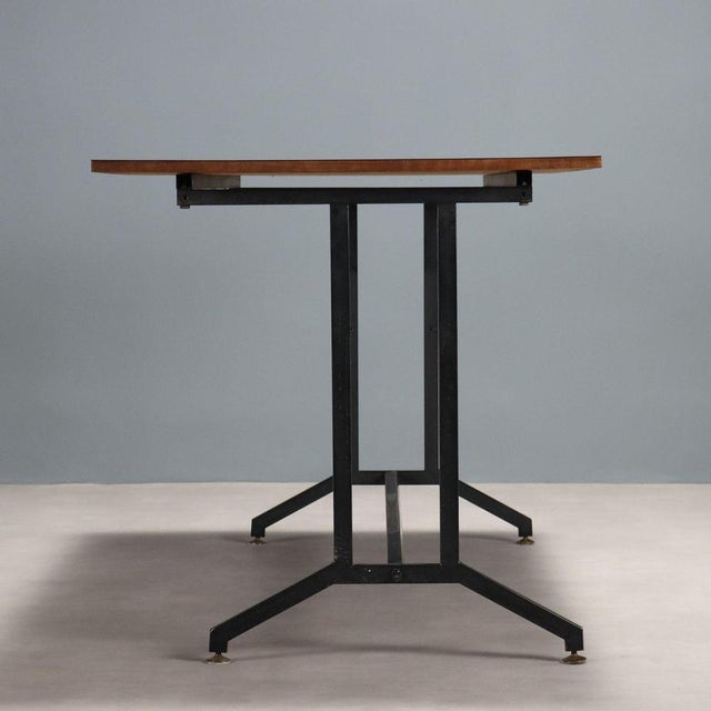 Metal Vintage Black Enameled Metal Frame Desk, 1960s For Sale - Image 7 of 9