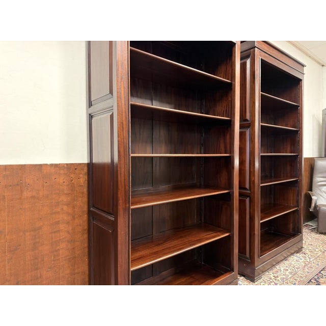 Wood English Open Bookcase in Teak For Sale - Image 7 of 13