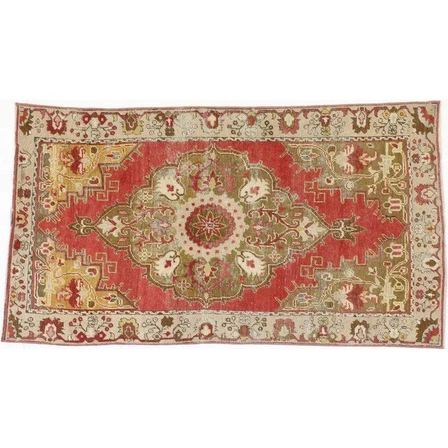 Distressed Vintage Turkish Oushak Accent Rug - 3′2″ × 5′9″ For Sale - Image 4 of 7