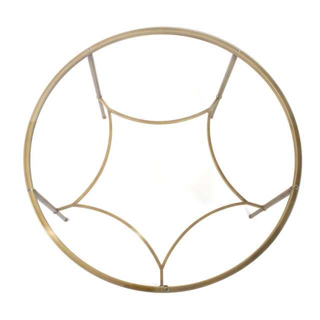 Contemporary Bonnifait Antique Gold Round Dining Table For Sale - Image 3 of 9