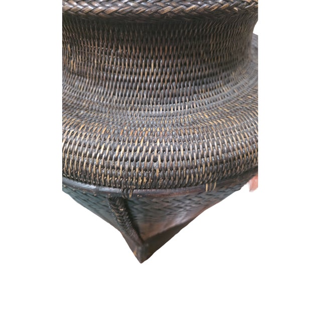 1980s 1980s Large Sculptural Handwoven Basket Vessel – Tribal Artisan Work, 26” For Sale - Image 5 of 7