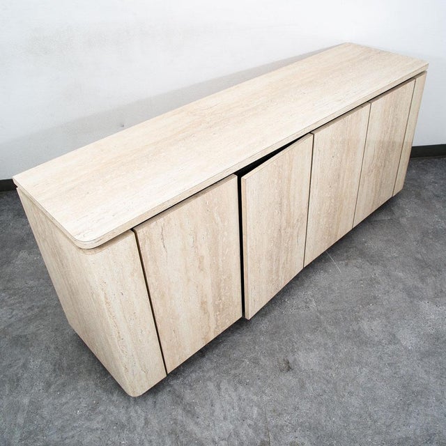 Mid-Century Modern Mid Century Modern Credenza Sideboard Custom Stone Faux Marble 1980s 70s Drawers For Sale - Image 3 of 12