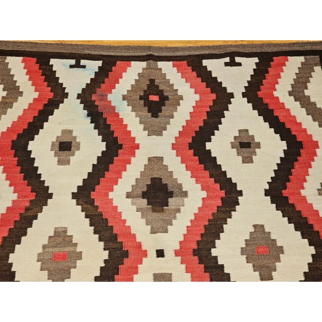 Vintage Native American Navajo Rug, Handwoven Wool, Eye Dazzler Pattern, 5x7 For Sale - Image 4 of 11