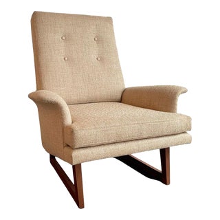 1950s Mid-Century Modern High Back Lounge Chair Attributed to Milo Baughman For Sale