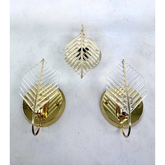 Vintage Sconces in Brass and Glass from Zero Quattro, Italy, 1970s, Set of 3 For Sale - Image 6 of 12