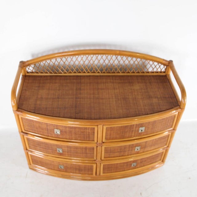 Vintage Rattan Chest of Drawers, 1970s For Sale - Image 11 of 16