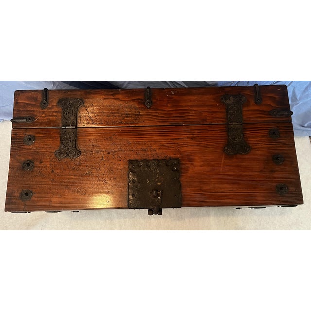 Title 19th Century Korean Joseon Dynasty Pine & Iron "Ton-Kwe" Money Chest Description An exceptional, authentic 19th-...