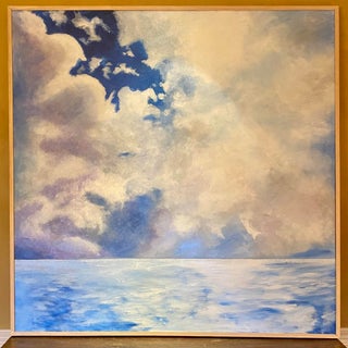 "Ocean View" Contemporary Acrylic Painting, Framed For Sale
