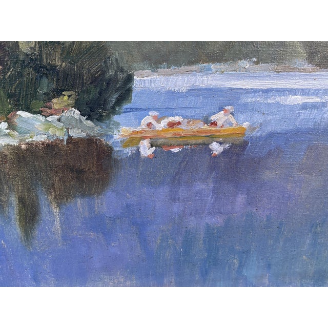 Eibsee and Zugspitze, Herzberg-Schönwald, 1923, Oil on Canvas For Sale - Image 11 of 17