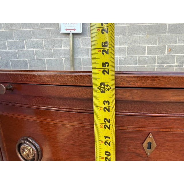 Vintage Georgian Style Mahogany Inlaid Serpentine Front Chest of Drawers , For Sale - Image 9 of 18