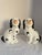 Black Pair of 1990s Staffordshire Style Dog Statues Mantle Figurines Gold Chain Black White For Sale - Image 8 of 11