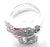 Cartier Le Baiser Du Dragon 18k White Gold Diamond Ruby Ring Paper, size 4.75 For Sale - Image 11 of 11