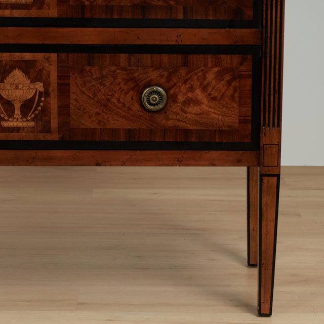 Brown Neoclassical Inlaid Commode or Chest by Lillian August For Sale - Image 8 of 17