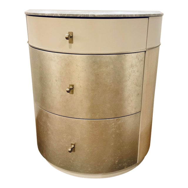 Caracole Modern Silver Leaf Hang Around Nightstand For Sale