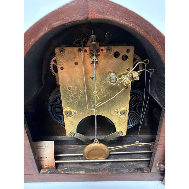 Early 20th Century Antique Gilbert Model 1807 Tambour Mantel Clock with Wood Case For Sale - Image 5 of 5