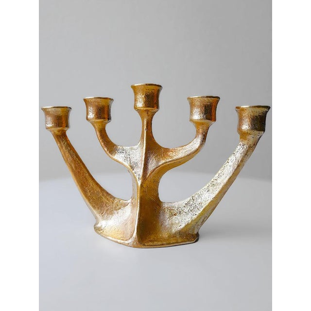 1960s Vintage Brutalist Bronze Candleholder by Gilde Handwerk Horst Dalbeck, 1960s For Sale - Image 5 of 9