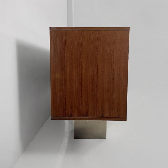 Italian Modern Wooden and Metal Sideboard, 1970s For Sale - Image 4 of 18