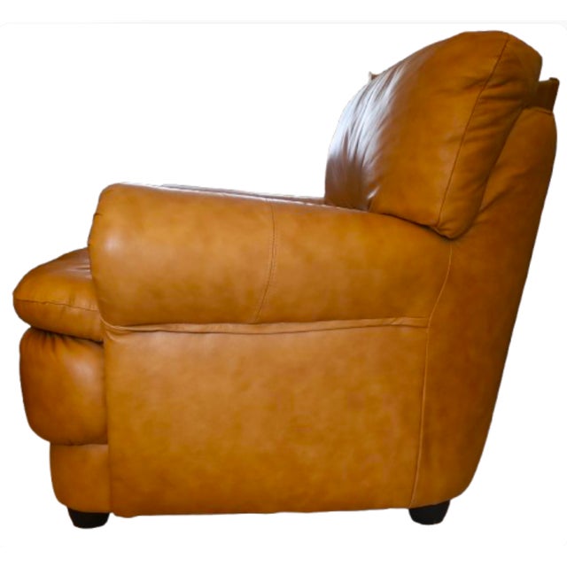 1990s Chateau d'Ax Italian Leather Armchair Y2k For Sale - Image 5 of 18