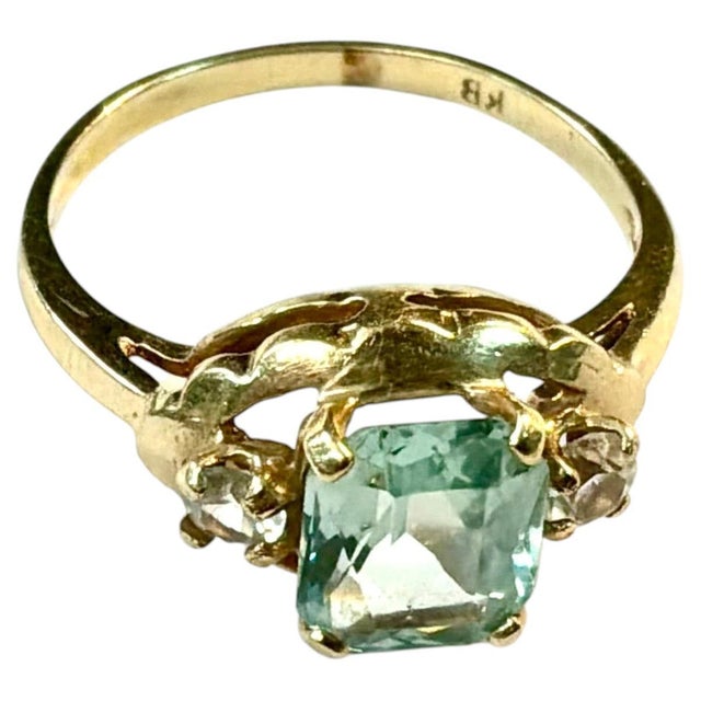 18k Gold Tourmaline and White Topaz Cocktail Ring For Sale In Tampa - Image 6 of 8
