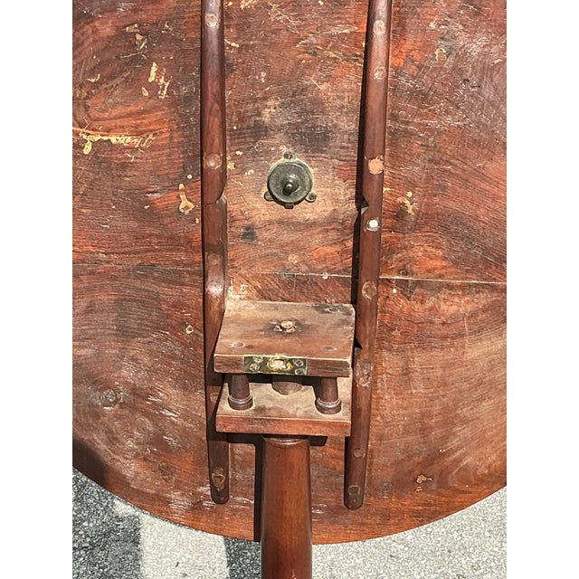 Vintage Regency Bookmatched Tilt Top Table For Sale In West Palm - Image 6 of 11