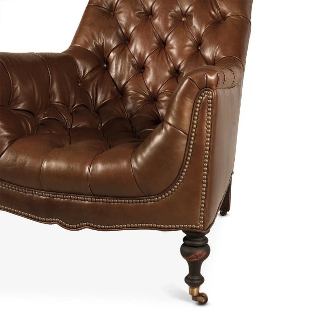 Classic English Style Tufted Club Chair For Sale In Charlotte - Image 6 of 7