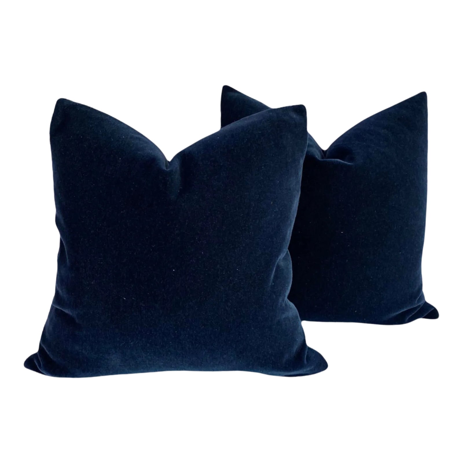 Early 21st Century Sapphire Mohair Navy Blue Pillows a Pair Chairish
