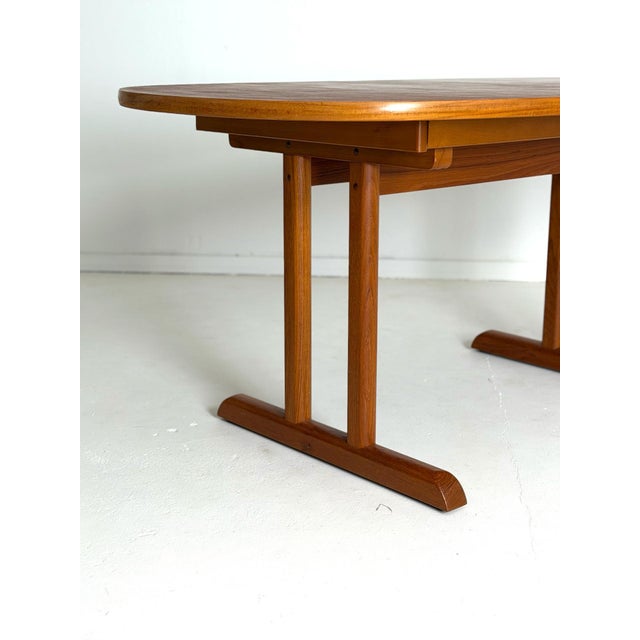 Oval Extendable Dining Table in Teak, 1970s For Sale - Image 4 of 10