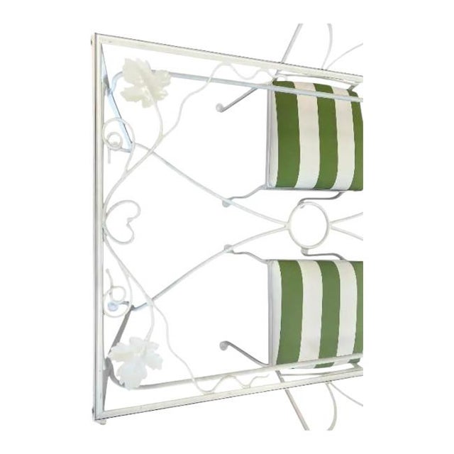 Mid-Century Modern Vintage Wrought Iron Dining Set – Painted Benjamin Moore Mountain Peak White For Sale - Image 3 of 10