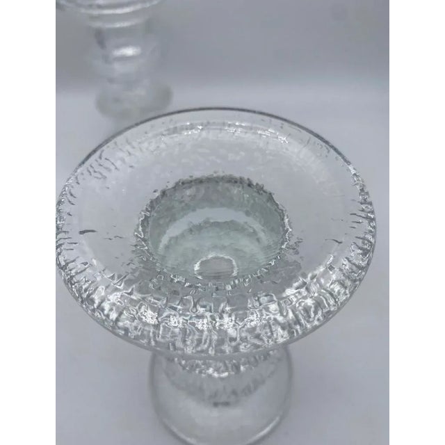 Iittala Mid Century Timo Sarpaneva for Iittalia Glass "Festivo" Candlestick Holders - Pair For Sale - Image 4 of 8