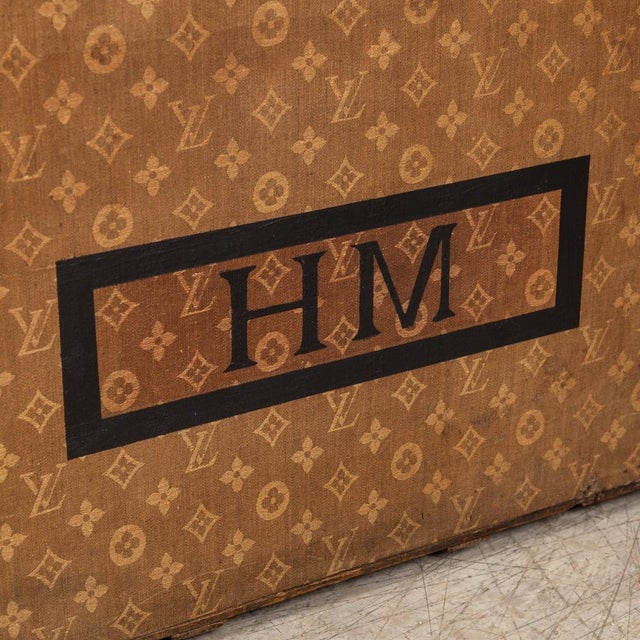 Antique French Malle Haute Trunk in Woven Canvas from Louis Vuitton, 1900 For Sale - Image 12 of 18