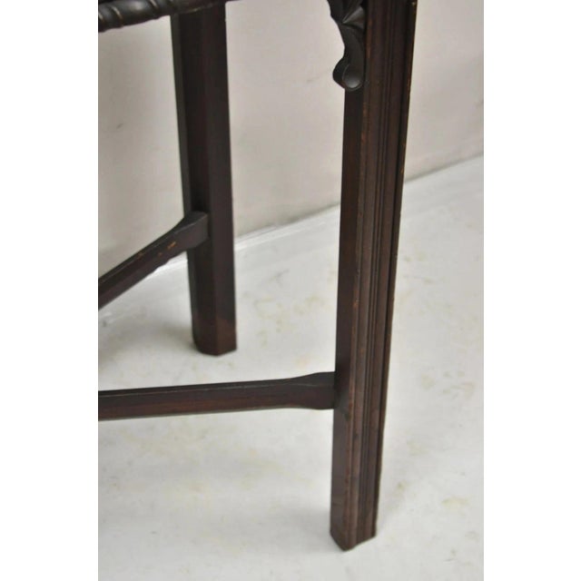 Antique Georgian Chippendale Mahogany Convertible Flip Top Console Game Table For Sale - Image 11 of 12